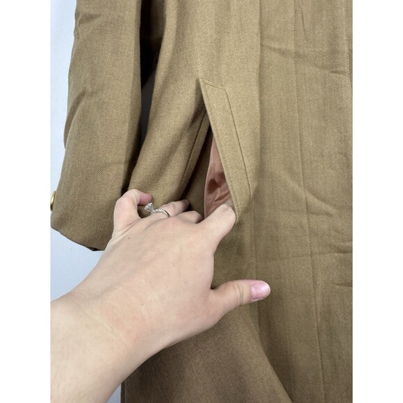 AVOCA COLLECTION WOOL KNIT COAT BROWN GOLD BUTTONS IRELAND WOMEN'S SIZE S - Picture 4 of 13